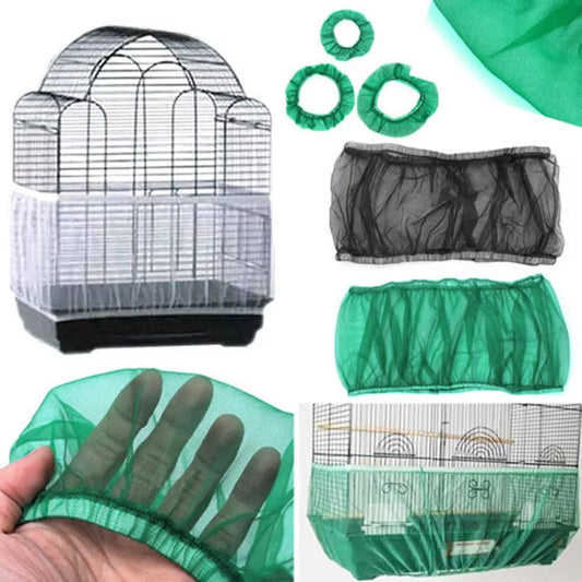 Nylon Mesh Bird Parrot Cover Nylon Breathable Mesh Bird Cage Protection Bird Parrot Cover Soft And Easy Catcher Clean Supplies