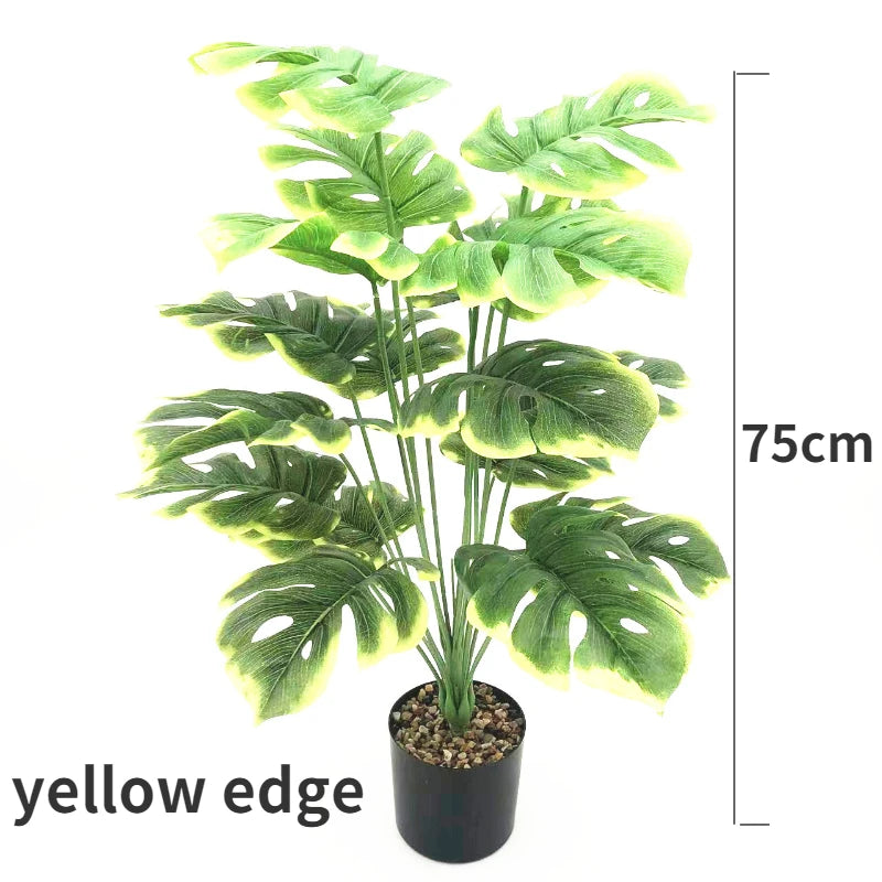 57cm/75cm Nordic Artificial Plant 18 Turtle Back Leaves Longevity Leaf Home Interior Decoration Large Green Plant Fake Plant DIY