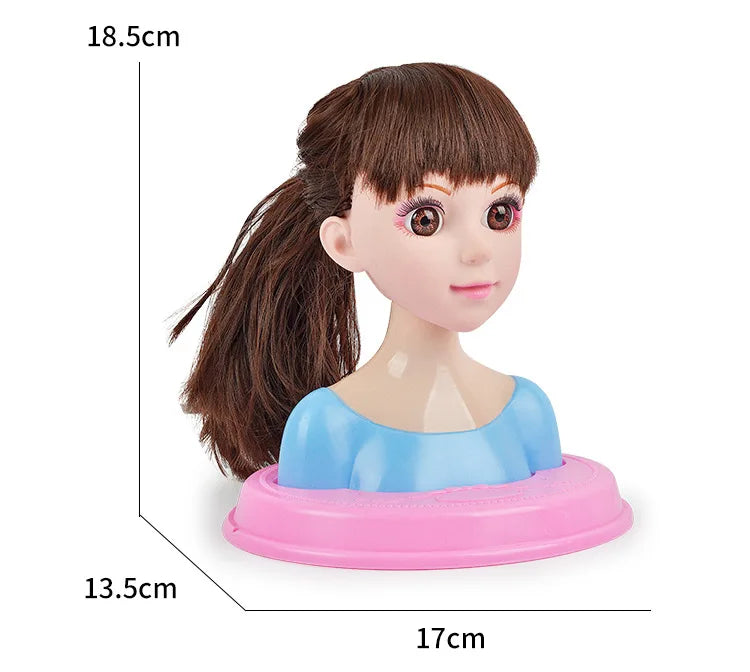 Funny Children Head Model Half Body Doll Toy Simulation Barber Makeup artist Makeup Hairstyle Beauty play house toys Girls Gift