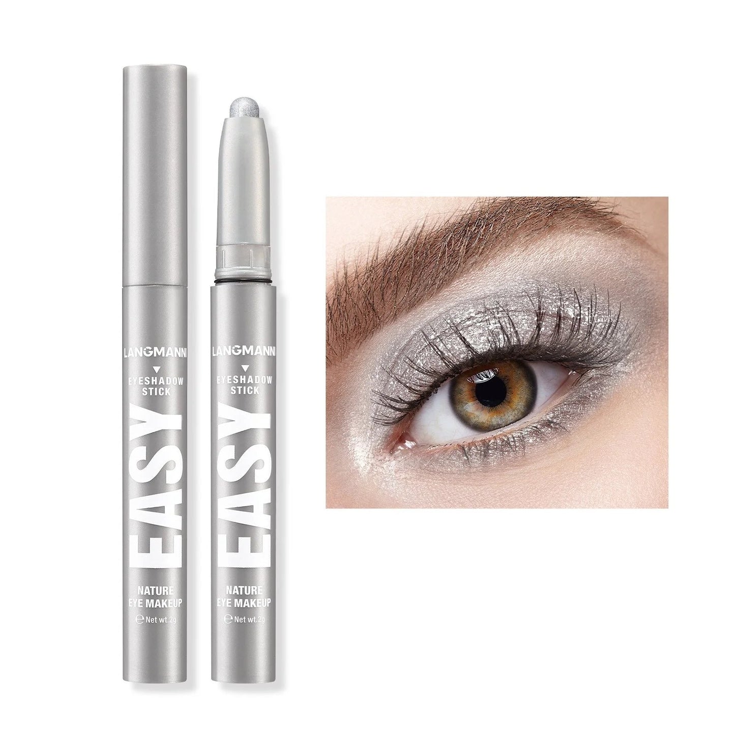 12 Colors Pearly Eyeshadow Stick Waterproof Glitter Matte Nude Eye Shadow Pencil High Pigmented Shimmer Eyeshadow Makeup Tool