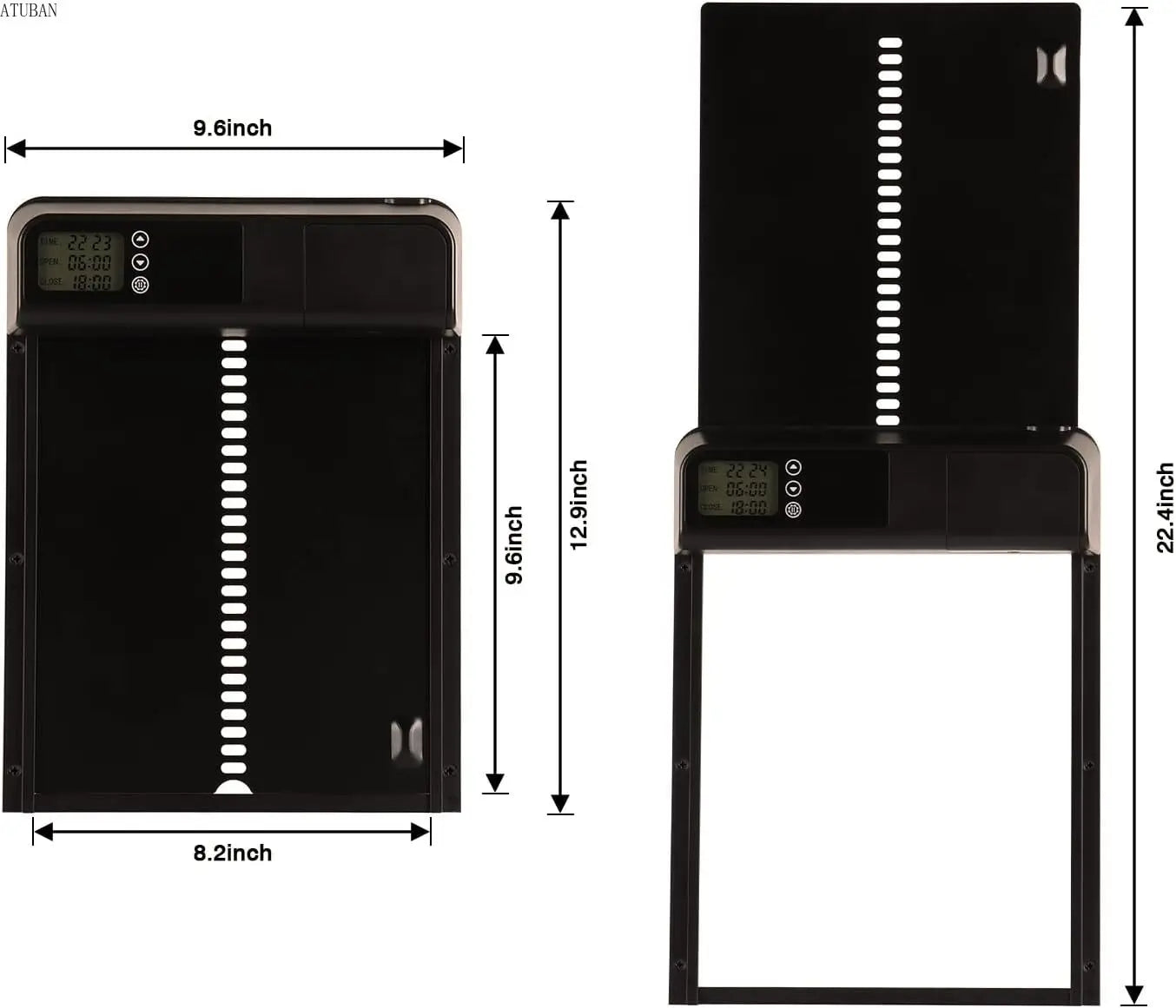 ATUBAN Automatic Chicken Coop Door Opener-Auto Chicken Door with Large LCD Display,Anti-Pinch Chicken Coop Opener with Timer