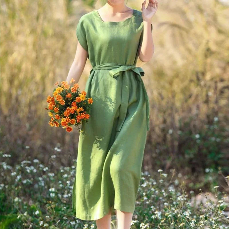Midi Bandage Green Short Sleeve Female Dress Chic and Elegant Pretty on Promotion Sale Clearance Luxury A Line Women's Dresses