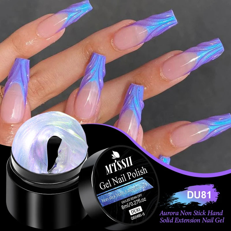 8ml Clear Non Stick Hand Solid Extension Nail Gel Polish Carving Flower Nail Art Building UV Gel Acrylic Varnish Manicure DIY