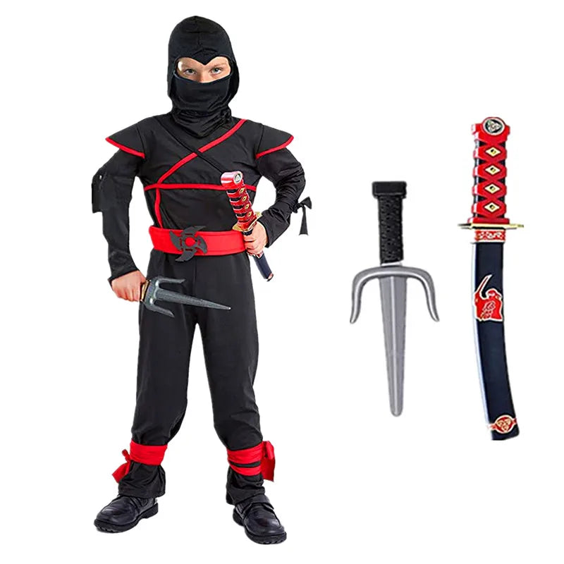 Kids Ninja Costume with Halloween Ninja Accessories Boys Dress Up Best Gifts Boys Girls Cosplay Costume Ninja Suit