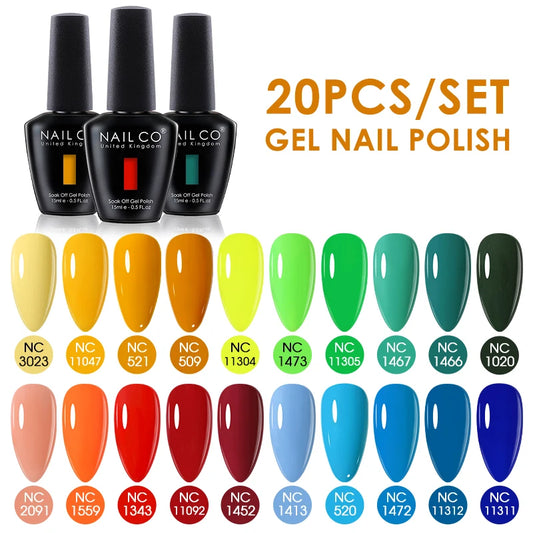 NAILCO 15ml 10/20pcs Gel Nail Polish Set Spring Summer Color UV Gel Nail Art All For Manicure  Gel Paint For DIY Professionals