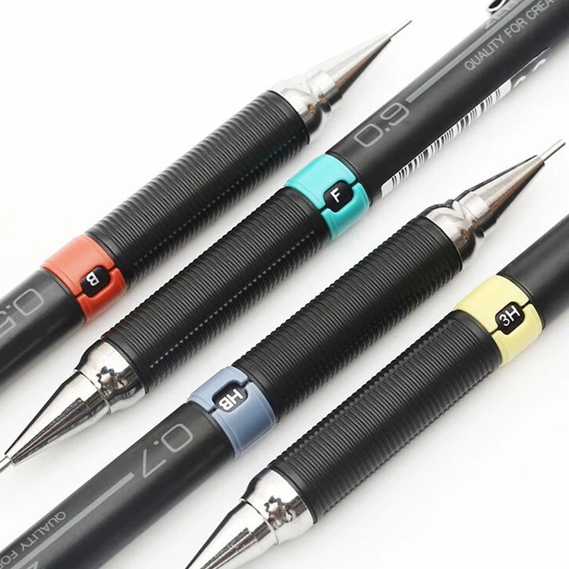 Mechanical Pencil with Refill Rods Set 0.3mm 0.5mm 0.7mm 0.9mm Automatic Pencil Replaceable Leads Office School Stationery Gift