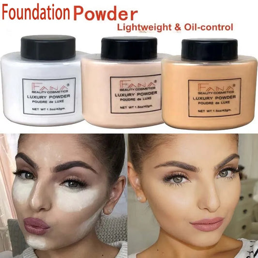 Face Foundation Powder Oil Control Contour Full CoverBanana Powder Translucent Mineral Makeup Base Matte Foundation Make Up