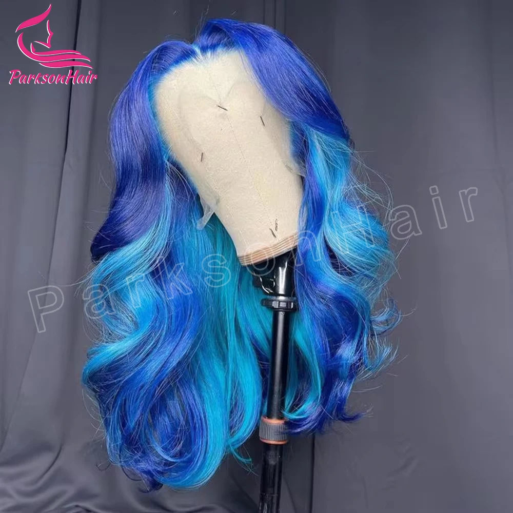 Highlight 613 Light Colored 13x6 HD Lace Frontal Wig Blue Human Hair Wigs Transparent 13x4 Lace Frontal Brazilian Wig For Women