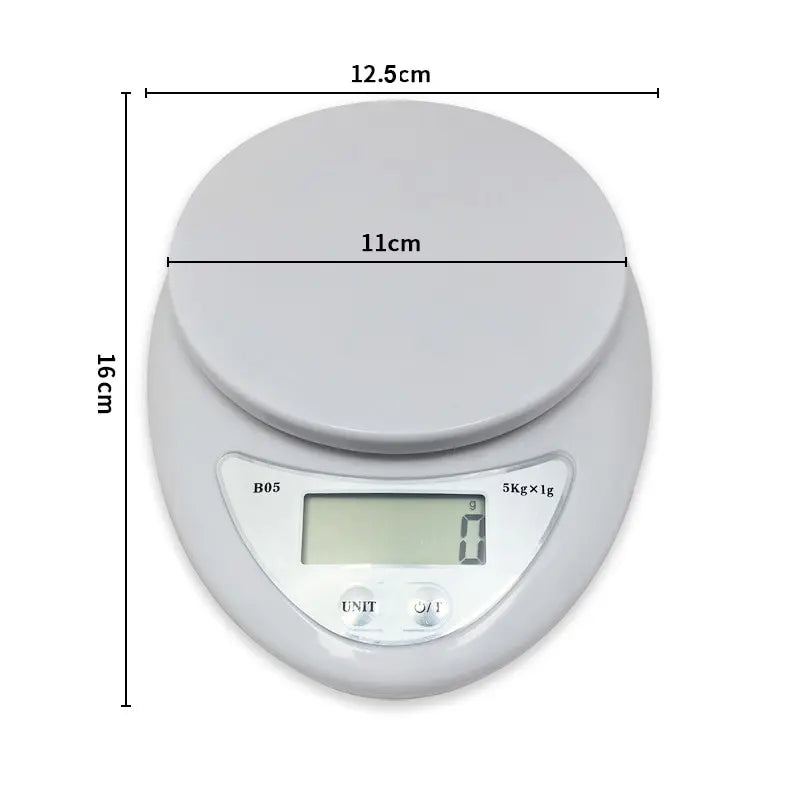 1pc 5kg LED Portable Digital Scale Scales Food Balance Measuring Weight Kitchen Electronic Scales Small Scale Weighing In Grams