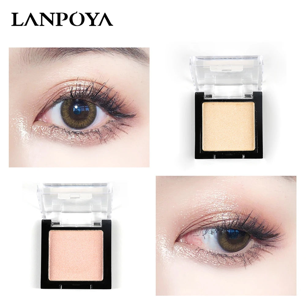 LANPOYA Matte Eyeshadow Palette Waterproof Pearlescent Shiny Sequins Eye Shadow Pigments Long Lasting Eyes Makeup