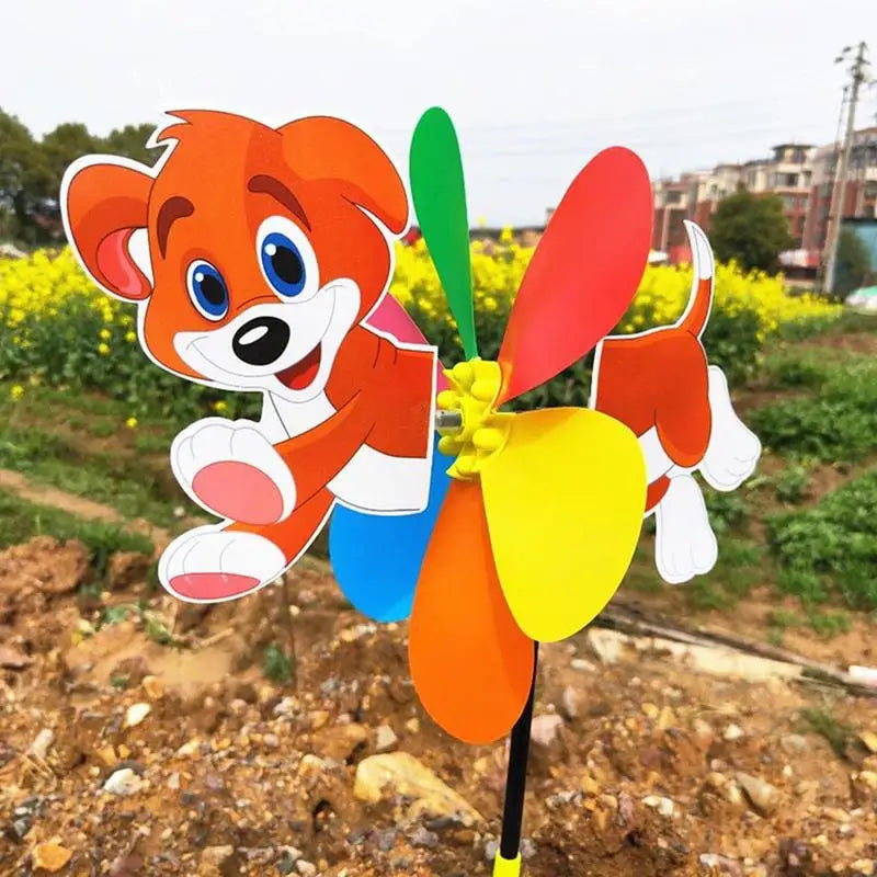 Garden Pinwheels Cartoon Animal Whirligigs Wind Spinner Windmill Toys Garden Stakes Outdoor Whirlygig Windmills Gardening Art