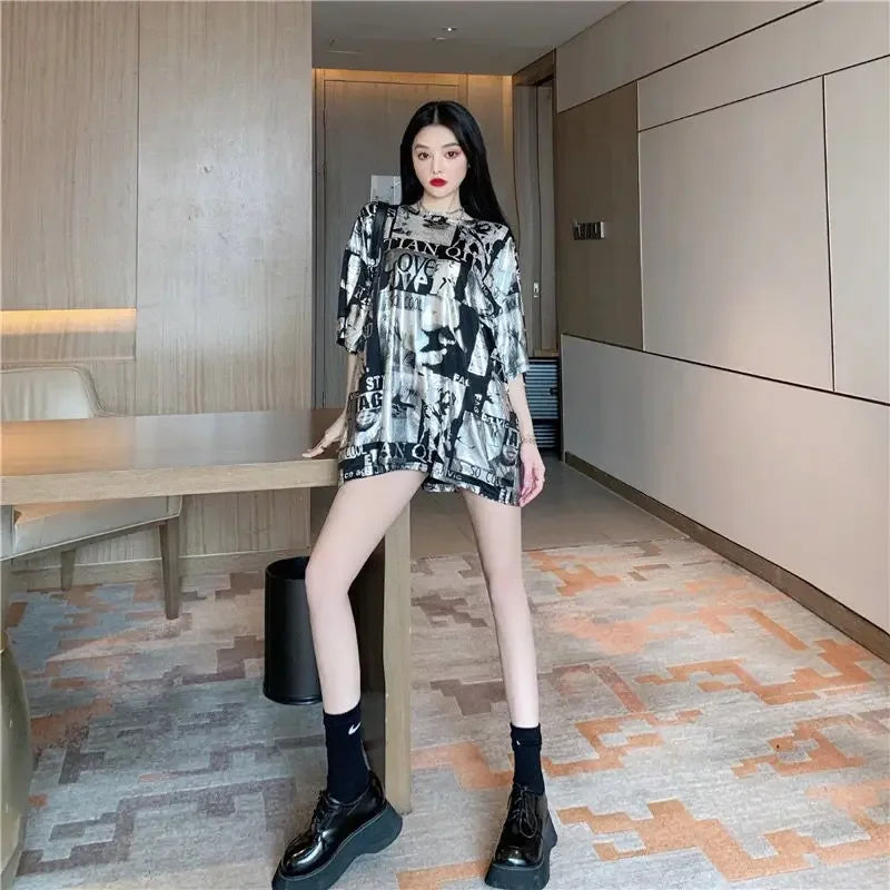 Summer Outfit Female Top Short Sleeve Women's T-shirt 2025 High Quality Y2k Fashion Korea Korean Style Popular Clothes Clothing