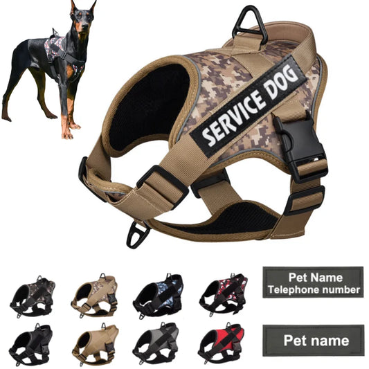 Personalized Name Dog Harness Customized Name tags Breathable Adjustable Pet Harness for Medium Large Dog Chest Strap Vest