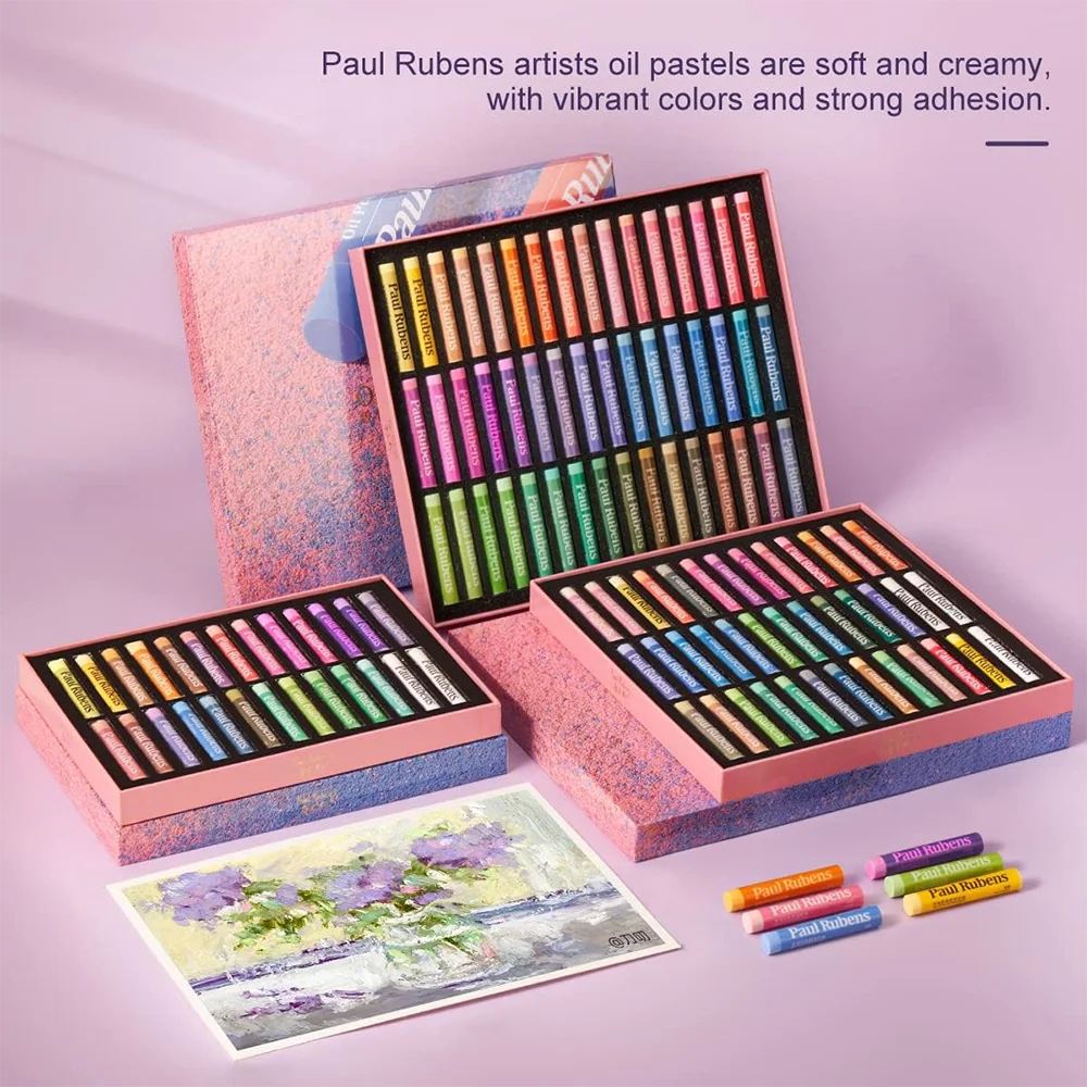 Paul Rubens Macaron 48 Colors Oil Pastel Set Soft Non-Toxic Professional Painting Art Supplies Suitable for Artist Student Kid