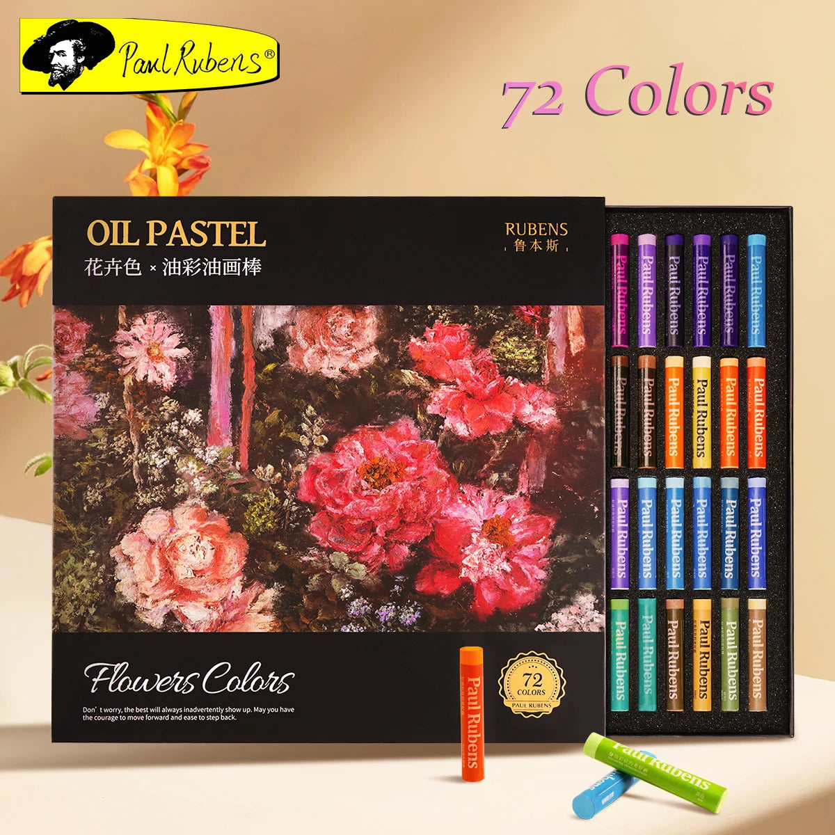 Paul Rubens Professional 72 Colors Oil Pastel Set Artist Level Soft Oil Paint Art Supplies Perfect for Artists Students Children