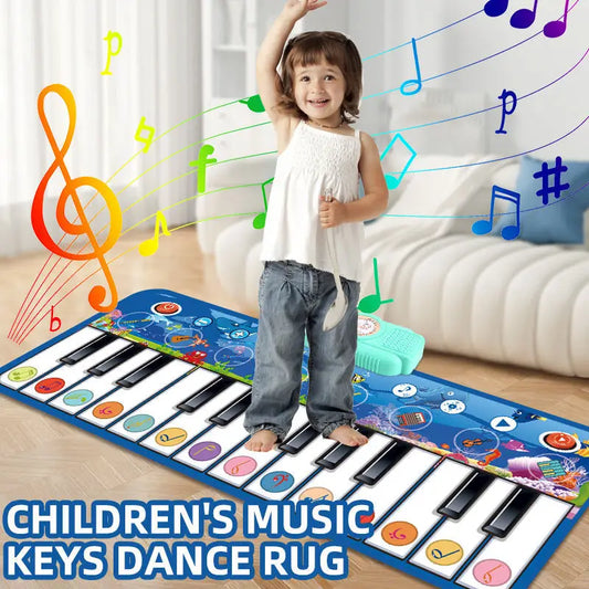 148x40CM Multifunctional Musical Piano Mat For Kids Toddlers Floor Keyboard Dance Mat Baby Early Educational Toys Girls Gifts