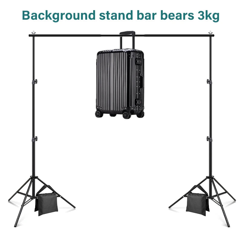 Background Support System 2x2/2x3M Photo Video Studio Backdrop Stand Kits With Clips Storage Bags For Decorate Birthday Parties