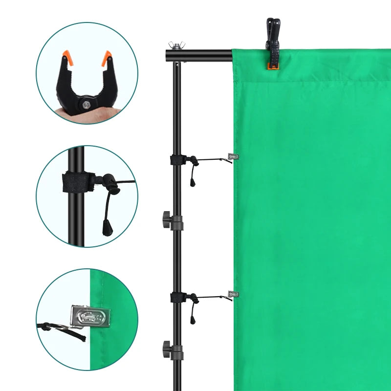 Background Support System 2x2/2x3M Photo Video Studio Backdrop Stand Kits With Clips Storage Bags For Decorate Birthday Parties